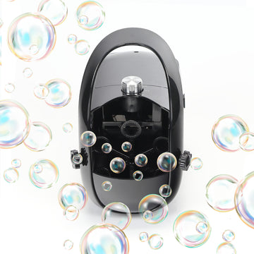 Dual Speed Black Portable Bubble Machine, Automatic Bubble Blower, USB Plug in or Battery Powered