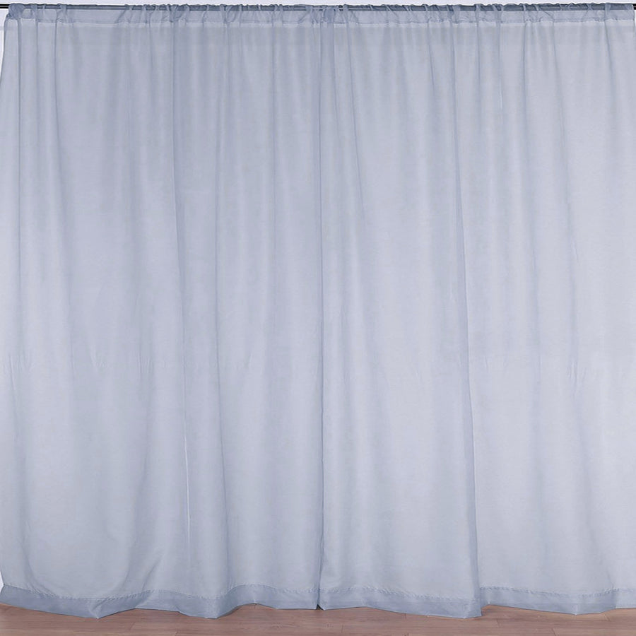 Dusty Blue Fire Retardant Sheer Organza Premium Curtain Panel Backdrops With Rod Pockets #whtbkgd
