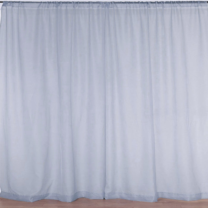 Dusty Blue Fire Retardant Sheer Organza Premium Curtain Panel Backdrops With Rod Pockets #whtbkgd