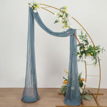 20ft Dusty Blue Gauze Cheesecloth Fabric Wedding Arch Drapery, Window Scarf Valance, Boho Decor Arbor Curtain Panel