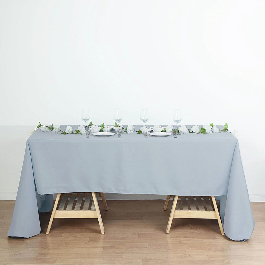 60x126Inch Dusty Blue Seamless Polyester Rectangular Tablecloth