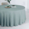 120inch Dusty Blue Linen Round Tablecloth, Slubby Textured Wrinkle Resistant Tablecloth