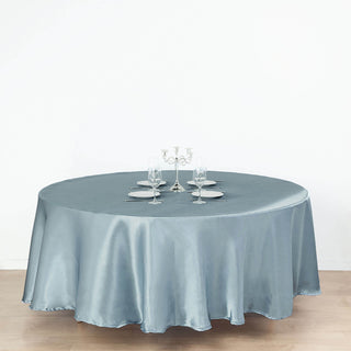Elevate Your Event with the Dusty Blue Satin Tablecloth