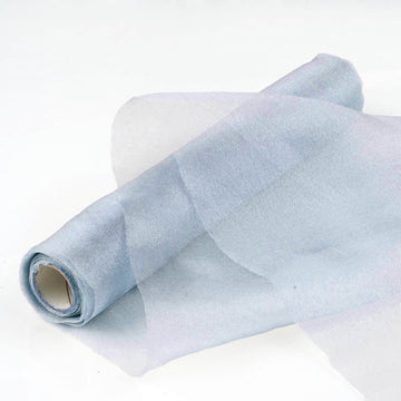 12"x10yd Dusty Blue Sheer Chiffon Fabric Bolt, DIY Voile Drapery Fabric