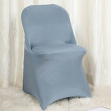 Dusty Blue Spandex Stretch Fitted Folding Slip On Chair Cover - 160 GSM