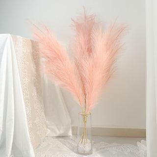 Add a Touch of Elegance with 3 Stems | 44" Dusty Rose Artificial Pampas Grass Plant Sprays