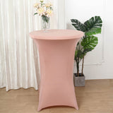 Dusty Rose Highboy Spandex Cocktail Table Cover, Fitted Stretch Tablecloth for 24"-32" Dia Tables