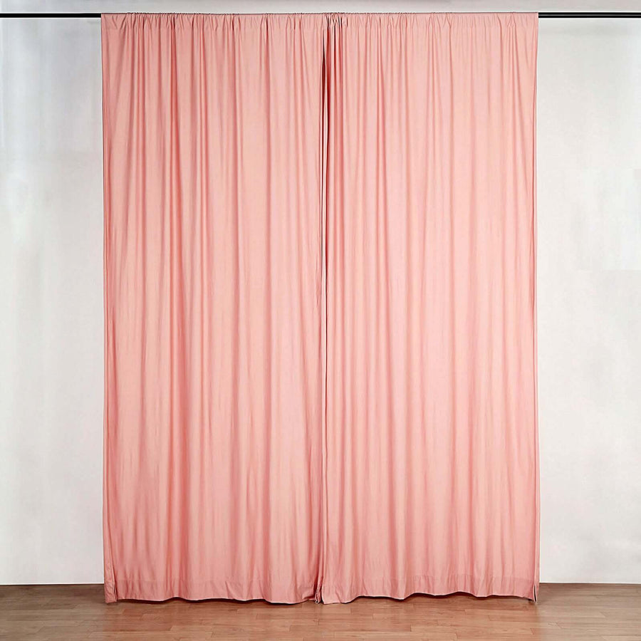 2 Pack Dusty Rose Durable Flame Resistant Scuba Polyester Curtain Panel Backdrops