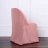 Dusty Rose Polyester Folding Round Chair Cover, Reusable Stain Resistant Chair Cover