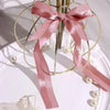 50 Pcs | 10inches Dusty Rose Pre Tied Ribbon Bows, Satin Ribbon With Gold Foil