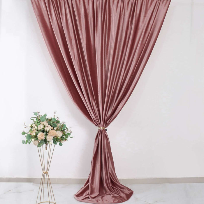 8ft Dusty Rose Premium Velvet Backdrop Curtain Panel Privacy Drape