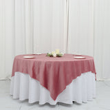72x72Inch Dusty Rose Premium Velvet Table Overlay, Square Tablecloth Topper