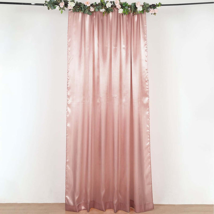 8ftx10ft Dusty Rose Satin Formal Event Backdrop Drape, Window Curtain Panel