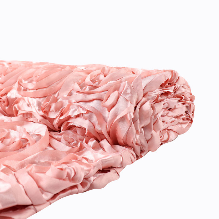 54inch x 4 Yards | Dusty Rose Satin Rosette Fabric By The Bolt, DIY Craft Fabric Roll