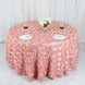 120inch Dusty Rose Grandiose 3D Rosette Satin Round Tablecloth