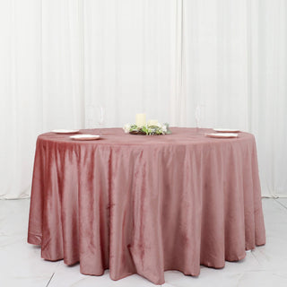 Elevate Your Event Décor with the Dusty Rose Velvet Tablecloth