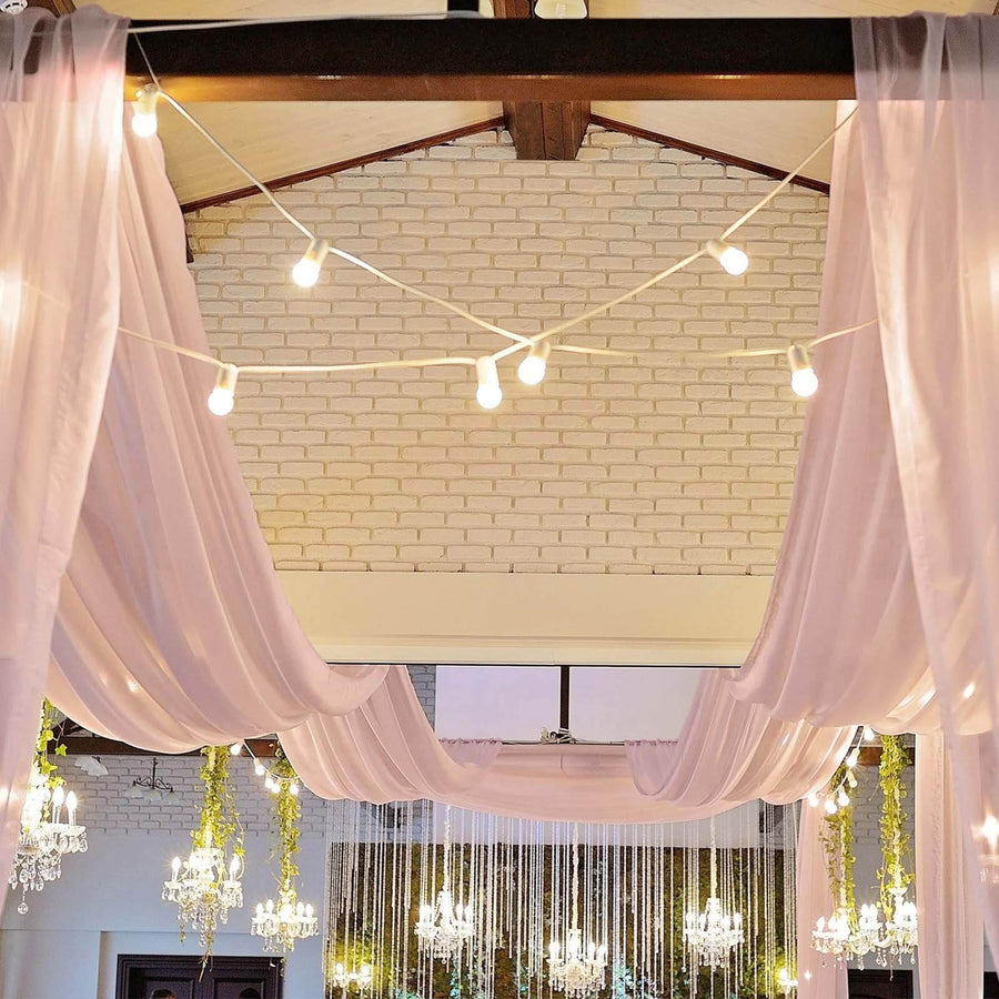 10ftx30ft Dusty Rose Sheer Ceiling Drape Curtain Panels Durable Flame Resistant Fabric