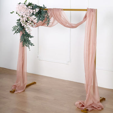 18ft Dusty Rose Sheer Organza Wedding Arch Drapery Fabric, Window Scarf Valance
