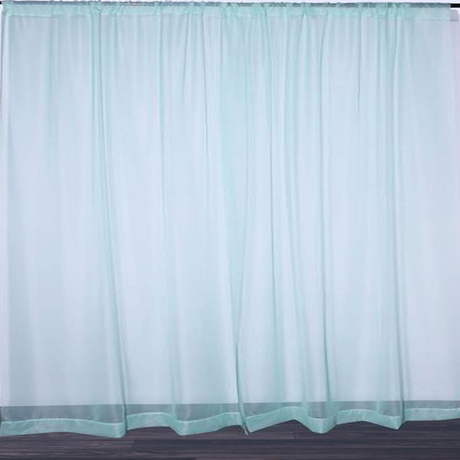 Dusty Sage Fire Retardant Sheer Organza Premium Curtain Panel Backdrops With Rod Pockets#whtbkgd