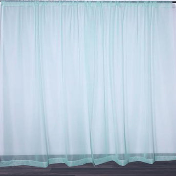 2 Pack Dusty Sage Green Inherently Flame Resistant Sheer Curtain Panels, Premium Chiffon Backdrops With Rod Pockets - 10ftx10ft