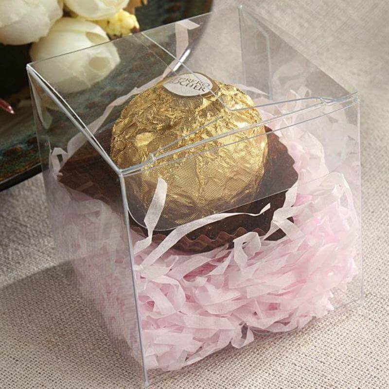 25 Pack | 3inch Easy DIY Clear Party Or Shower Favor Candy Gift Boxes