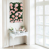 Enhance Your Event Decor with the Blush Silk Rose Flower Mat Wall Panel Backdrop