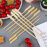 100 Pack | 10inch Eco Friendly Paddle Party Picks, Bamboo Skewers, Decorative Top Cocktail Sticks