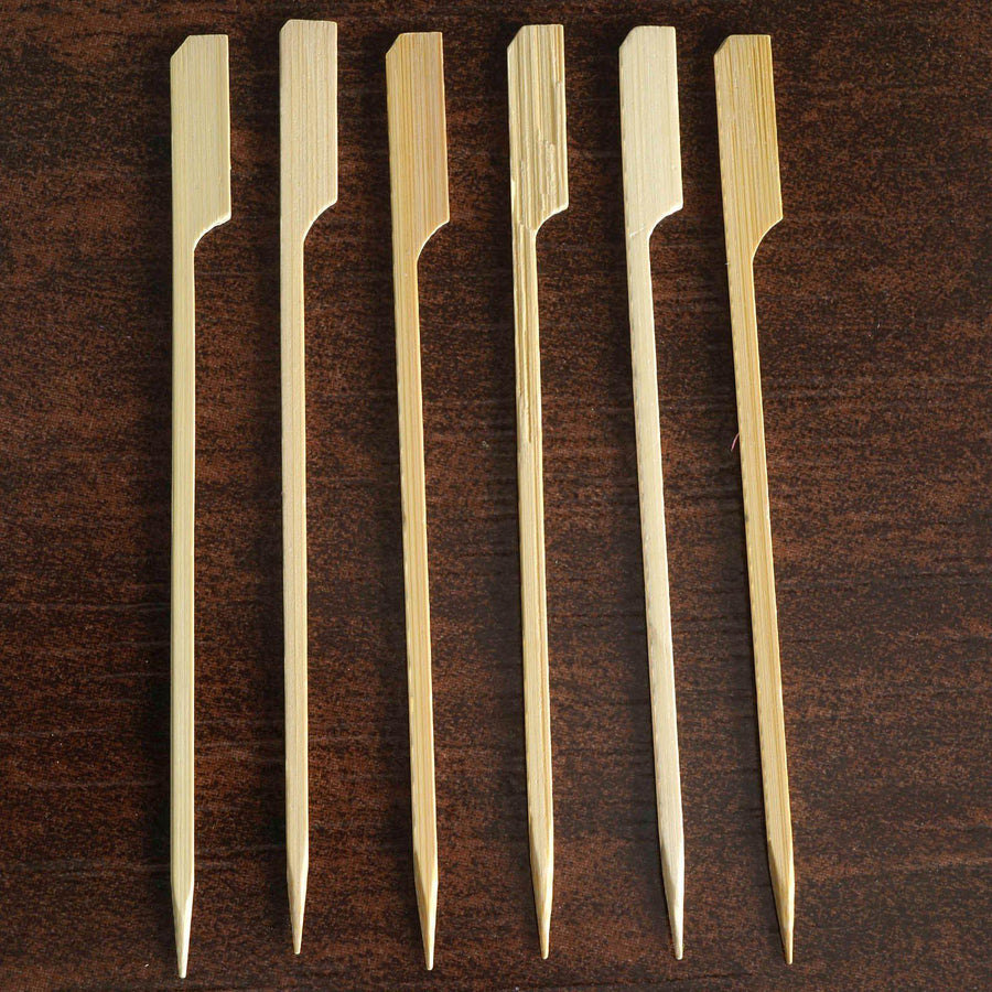 100 Pack | 6inch Eco Friendly Paddle Shaped Bamboo Skewers Cocktail Picks