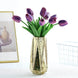 10 Stems | 13inches Eggplant Real Touch Artificial Foam Tulip Flowers