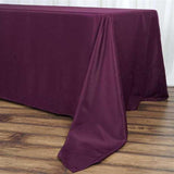 72x120Inch Eggplant Polyester Rectangle Tablecloth, Reusable Linen Tablecloth