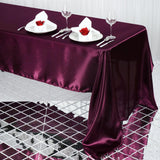 60x126 Eggplant Satin Rectangular Tablecloth