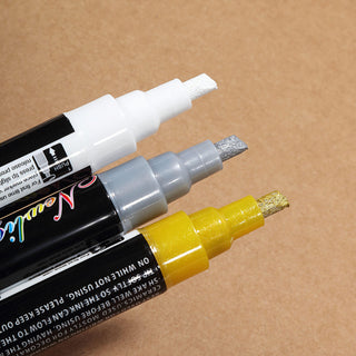 Vibrant and Versatile: 3 Pack Erasable Liquid Chalk Marker 5mm Point Pens for Blackboard - Reversible Bullet and Chisel Point Tip