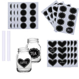 192 PCS Premium Chalkboard Labels with 4 PCS Chalks, Stickers for Kitchen Office and Crafts
