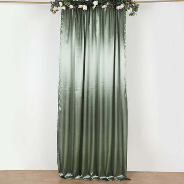 8ftx10ft Dusty Sage Green Satin Event Curtain Drapes, Backdrop Event Panel