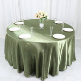 120inch Eucalyptus Sage Green Satin Round Tablecloth