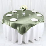 60inch x 60inch Eucalyptus Sage Green Seamless Square Satin Table Overlay