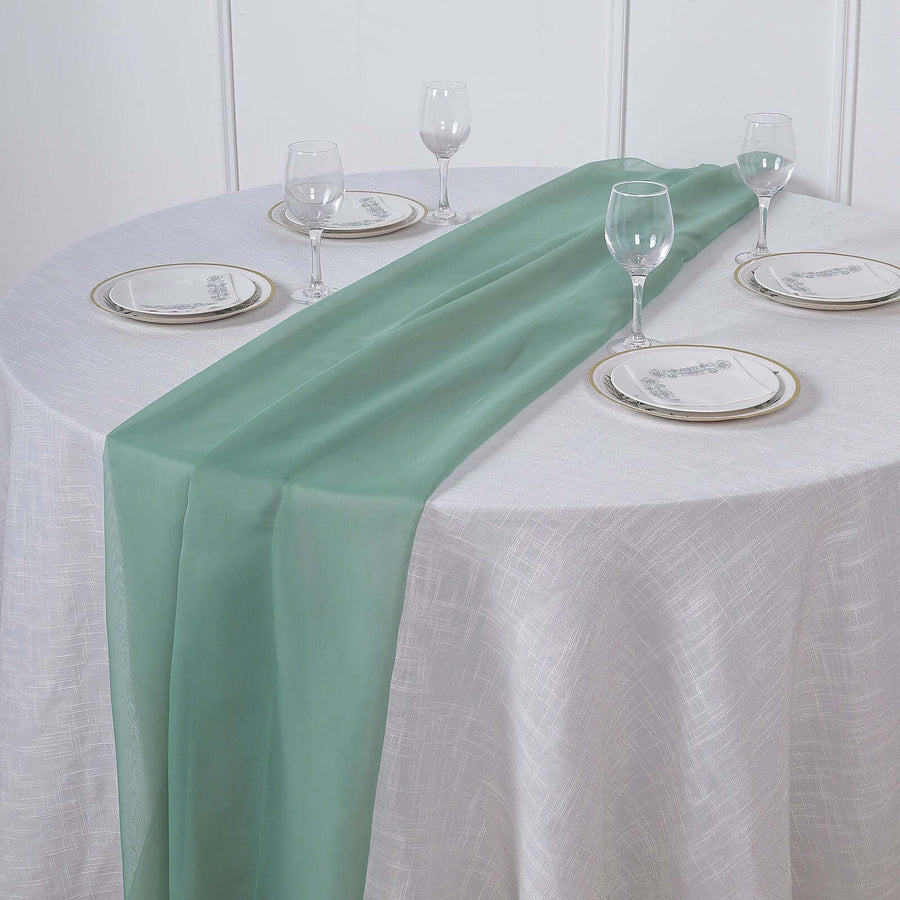 6FT | Sage Green Premium Chiffon Table Runner