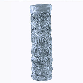 Dusty Blue Satin Rosette Fabric: Add Elegance to Your Event Decor