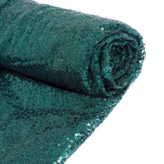 Add a Touch of Elegance with Hunter Emerald Green Premium Sequin Fabric Bolt