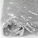 54inch x 4 Yards Silver Premium Sequin Fabric Bolt, Sparkly DIY Craft Fabric Roll
