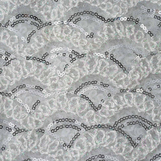 Transform Any Space with White Tulle Lace Sequin Fabric Roll