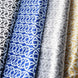 54 Inch x 10 yards Black / White Zen Design Satin Fabric Bolt, DIY Craft Fabric Roll