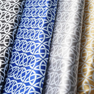 Unleash Your Creativity with the Silver / White Zen Design Satin Fabric Bolt