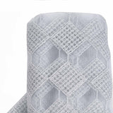 4 Yards Silver / White Buffalo Plaid Polyester Fabric Roll, Checkered Netting DIY Craft Fabric Bolt