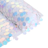 54inch x 4Yards Iridescent Blue Big Payette Sequin Fabric Roll, Mesh Sequin DIY Craft Fabric Bolt