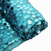 54inch x 4 Yards Turquoise Big Payette Sequin Fabric Roll, Mesh Sequin DIY Craft Fabric Bolt