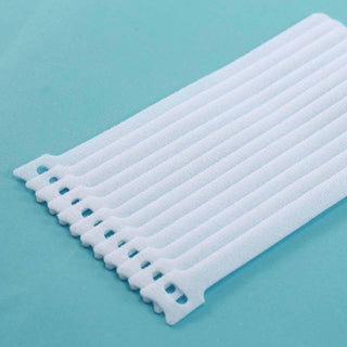 White Reusable Fastening Velcro Cable Ties