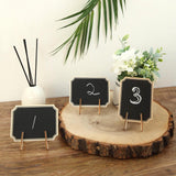 10 Pack | 3x4inch Mini Wooden Table Chalkboard Signs With Removable Stands and Chalk