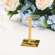 5 Pack | 5inch Clear / Gold Acrylic Hexagon Wedding Table Sign Holders, Number Stands