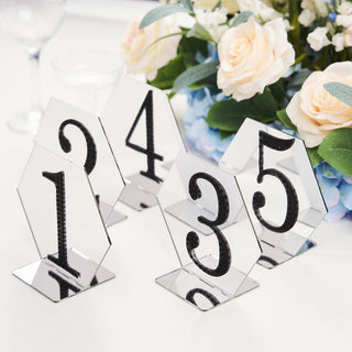 Sturdy and Stylish White and Gold Acrylic Hexagon Wedding Table Sign Holders